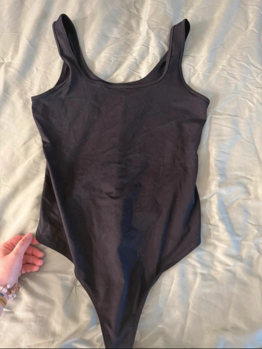 Abercrombie & Fitch Black Tank-Style One-Piece Bodysuit